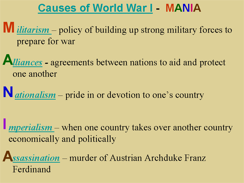 Main reasons for war